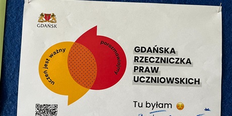 Powiększ grafikę: Potwierdzenie pobytu Rzecznik Praw Uczniowskich w Szkole Podstawowej nr 19 W Gdańsku.