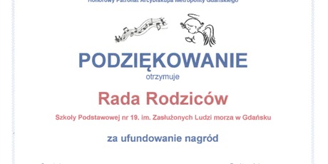 Podziękowania dla Rady Rodziców