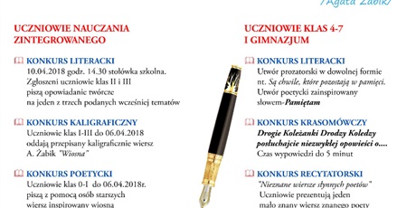 Powiększ grafikę: Konkurs Literacki im. Agaty Żabik